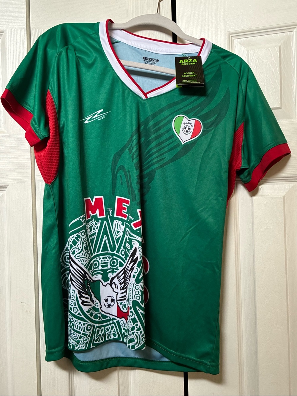 Mexico Women's Green Soccer Jersey with Red Accents